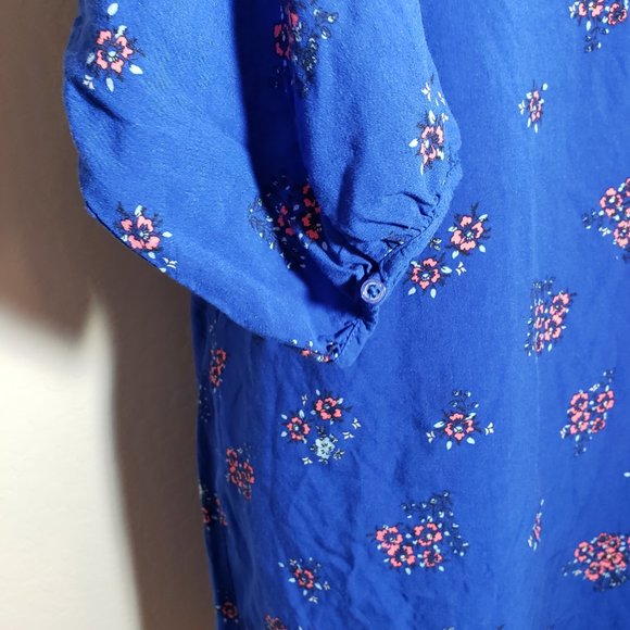 Old Navy l Royal Blue Floral Shift Dress L - Picture 6 of 8